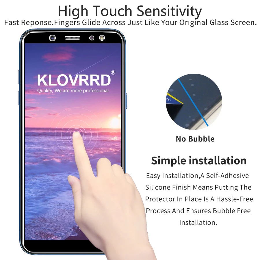 KLOVRRD 9h 2 5D закаленное стекло для Samsung Galaxy A6 2018 защита экрана Защитное плюс