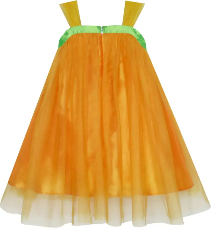 Girls Dress Pumpkin Tulle Party Halloween Costume 2020 Summer Princess Wedding Dresses Clothes Size 3-12 Carnival Vestidos | Детская