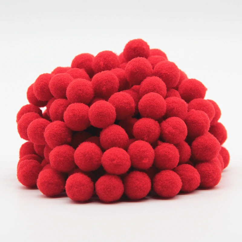15mm 20g 144pcs Помпон красного цвета 8 мм, 10 мм, 15 мм, 20 мм, 25 мм, 30 мм, шарики с помпоном для рукоделия, вечерние, для дома, свадьбы, декора одежды, шитья, детские игрушки, товары для рукоделия, 20 г - Цвет: 15mm 20g 144pcs