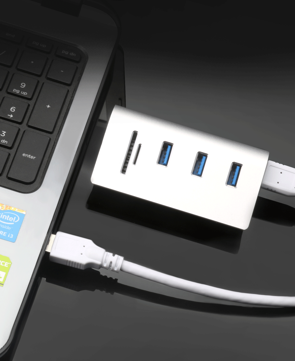 Rocketek USB HUB Высокоскоростной Алюминиевый USB 3.0 узлов 3 порта интерфейс питания с TF SD Card Reader для ноутбука pc iMac MacBook Air