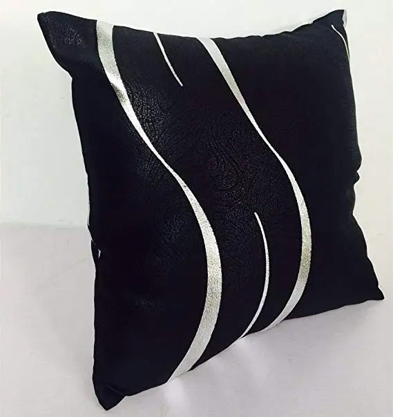2 шт./лот черно-серебряные наволочки в полоску декоративные 45x45 см | Дом и сад