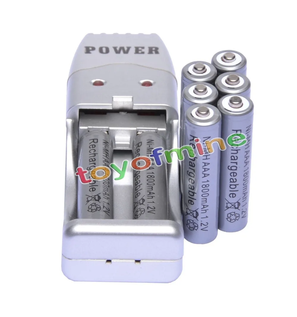 8x AAA 3A серый цвет 1 2 V Ni MH 1800mAh аккумуляторная батарея + USB зарядное