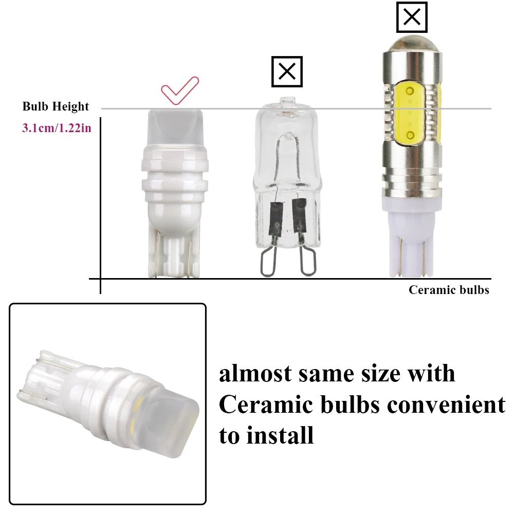 20x T10 Led Canbus автомобильный светильник w5w led 194 универсальный для bmw audi Volkswagen Ford Hyundai