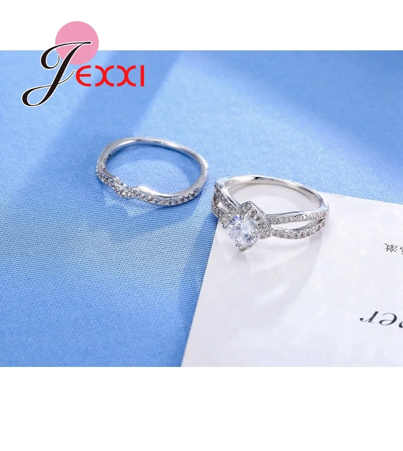 925 Sterling Silver Wedding Engagement Bridal Ring Band Set For Party Propose Anniversary Jewelry Gift Fashion Top Qualit | Украшения и