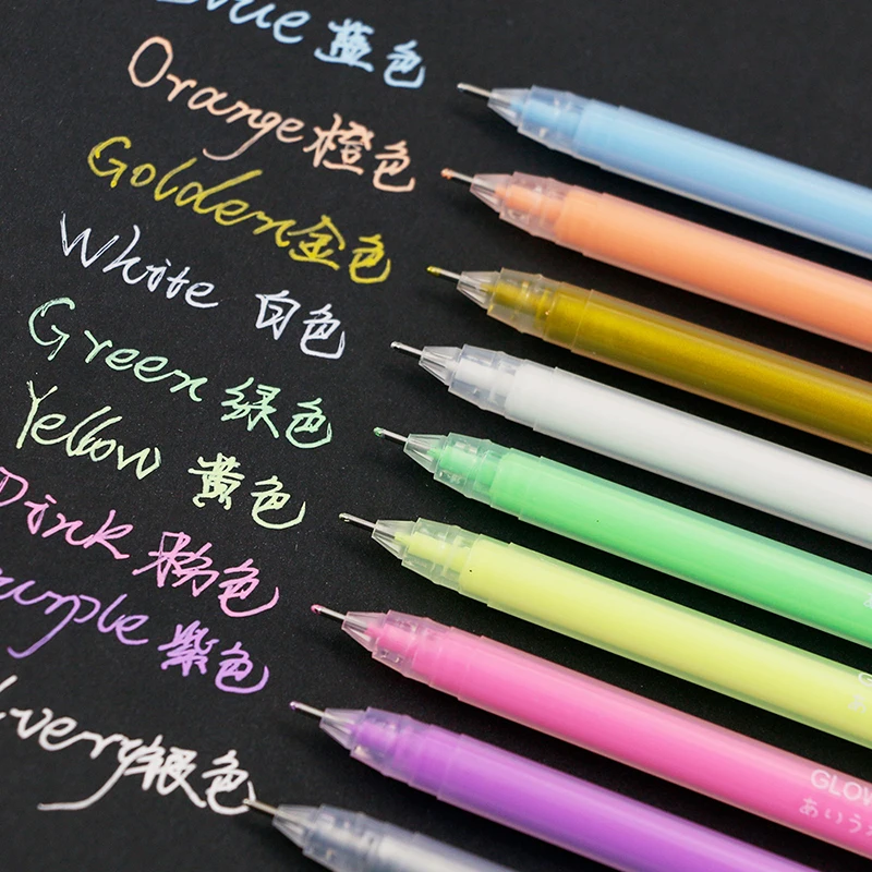 

12/24/36/48 color gel pen set pastel neon flash sketch drawing color pen children school stationery marker graffiti gift