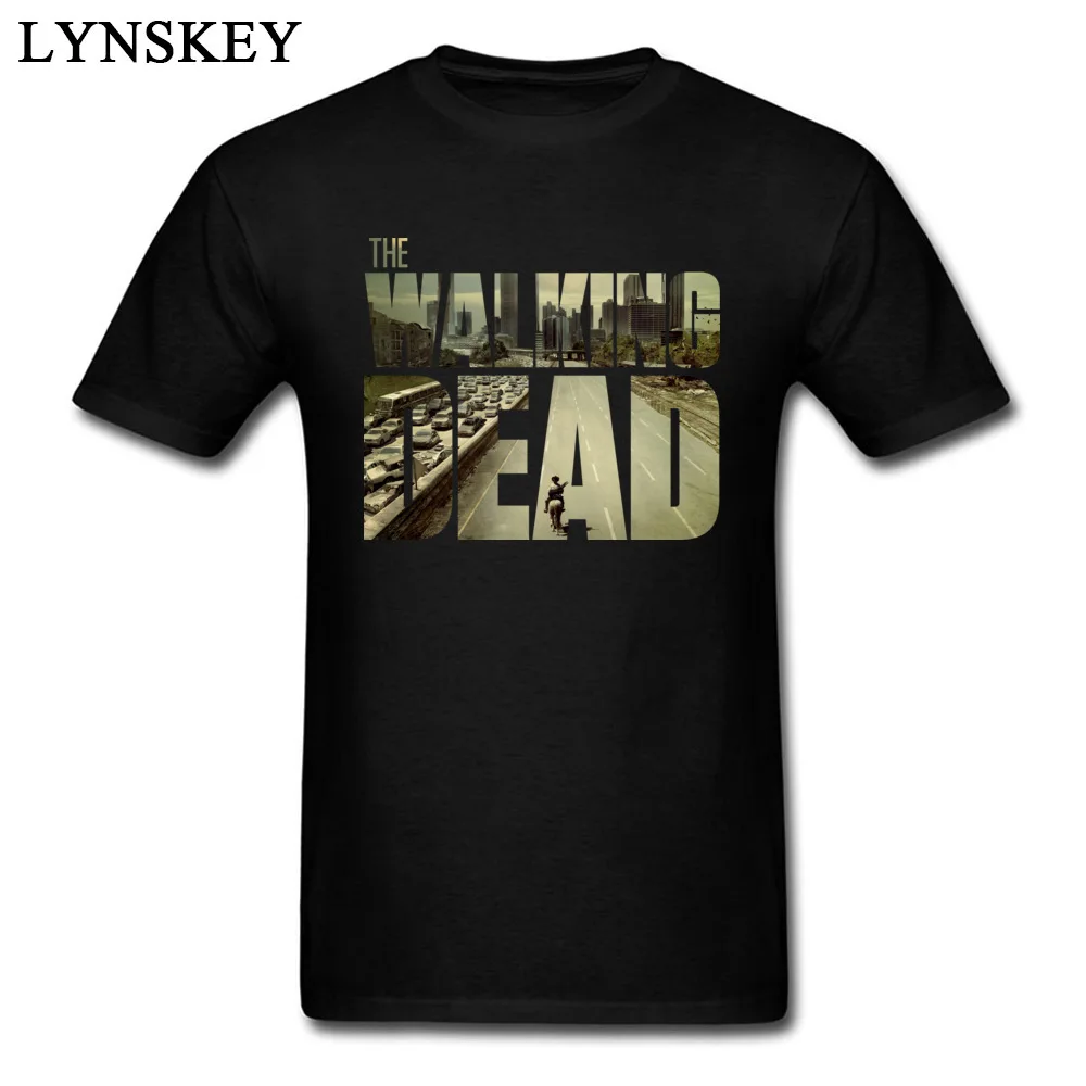 Мужской Хлопковый топ с коротким рукавом Ходячие мертвецы цвет черный|t-shirt men|the
