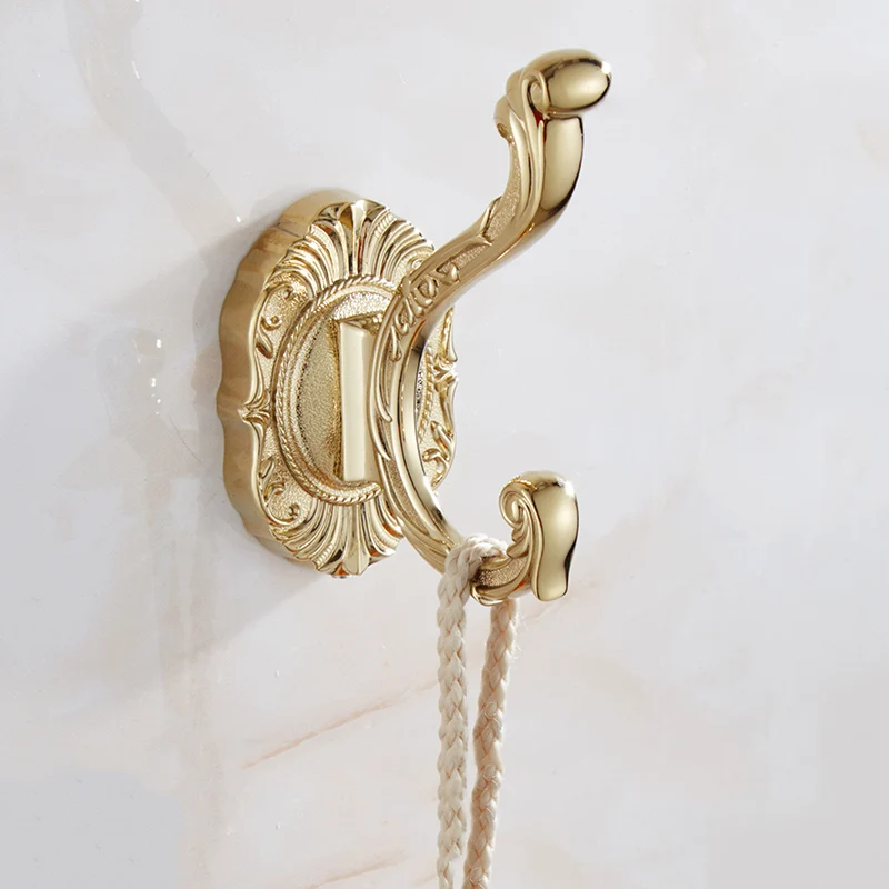 

Robe Hooks Luxury Bathroom Wall Carving Antique Single Robe Hooks Row Hook Coat Hanger Door For Bathroom Accessories A08-601