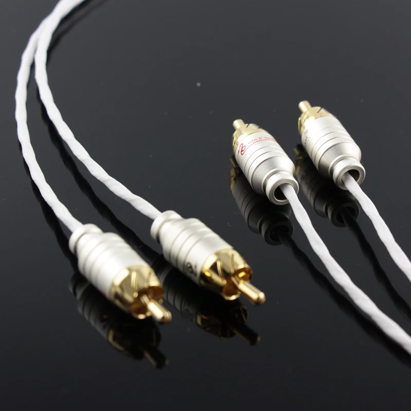 Кабель аудиосигнала RCA HIFI для медного серебряного цвета удлинитель AV Hi Fi