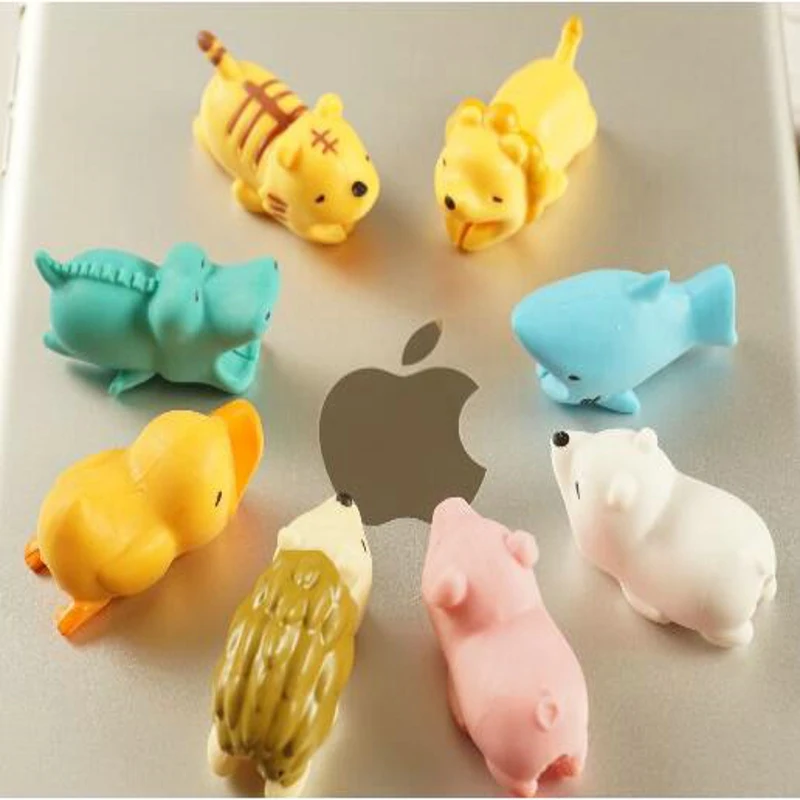Cable bite Cute Animal cable protector for iphone usb organizer chompers charger wire holder dropshipping | Электроника