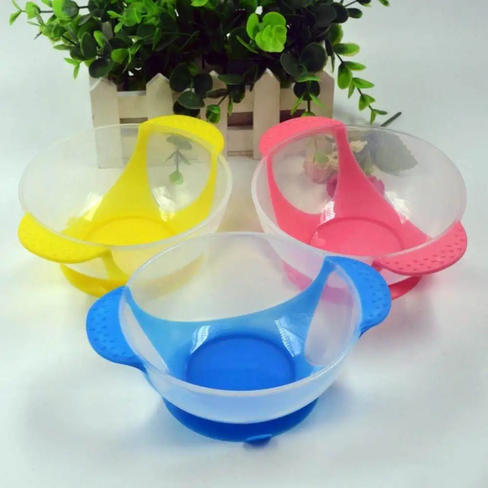 

Child Food Bowl Learning Dishes Service Plate/Tray Suction Cup Baby Dinnerware Set Temperature Sensing Feeding Spoon