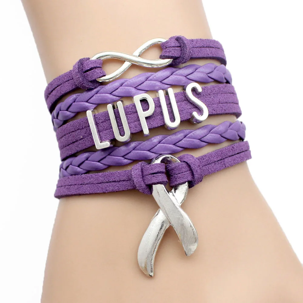 Браслет с кожаной лентой Infinity Love Lupus Warrior для женщин и мужчин|Браслеты шармами| |