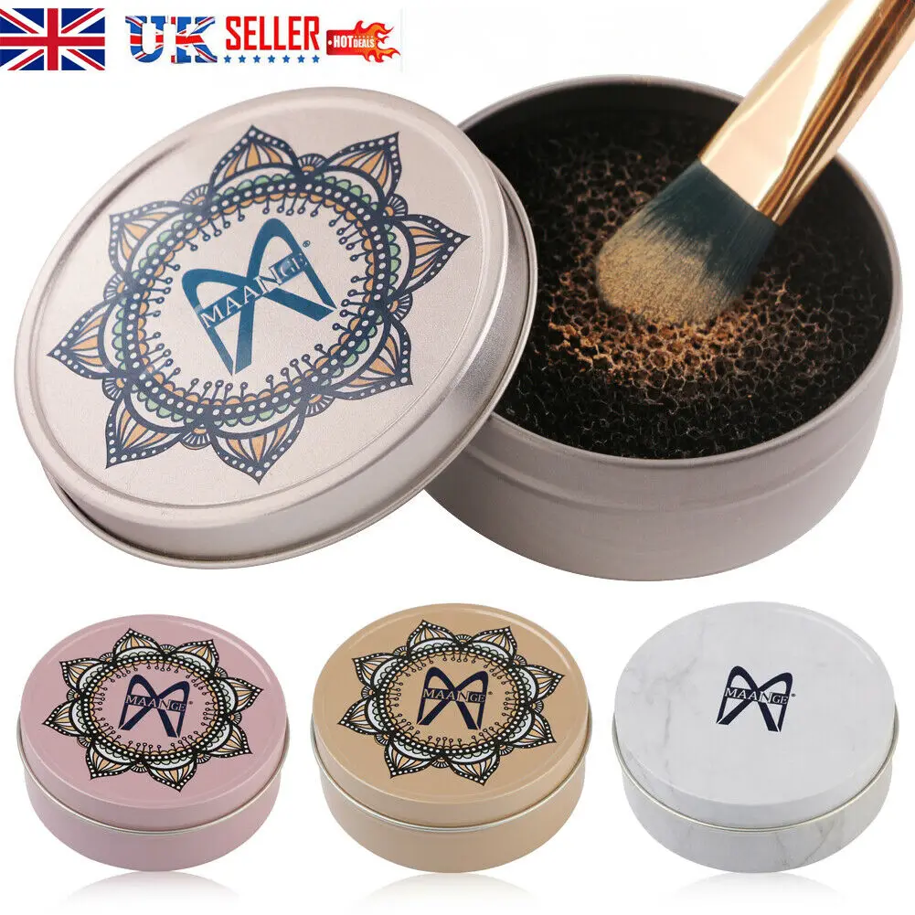 Щетка и губки для чистки макияжа переключатель удаления теней коробка сухой