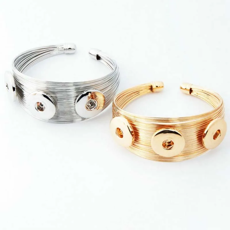 

Rock Style Punk Retro 273 Exaggerated 18mm Snap Button Bracelet Bangle Interchangeable Charm Jewelry For Women Men gift