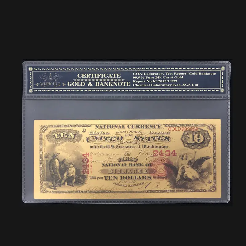 Горячая Распродажа для 1875 года американские Золотые банкноты 10 долларов банкнот