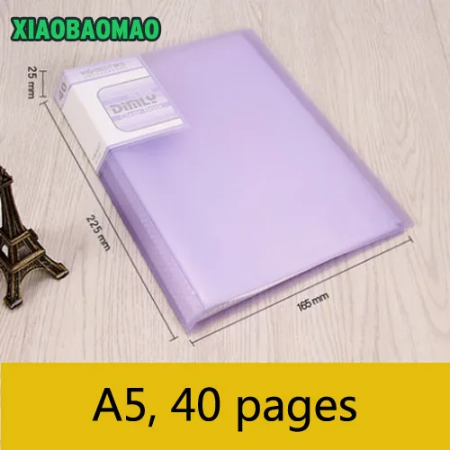 А5, 20 страниц/30 страниц/40 страниц/60 страниц, папка для документов, папка для сортировки файлов, практичные принадлежности для офиса и школы - Цвет: 40 Page