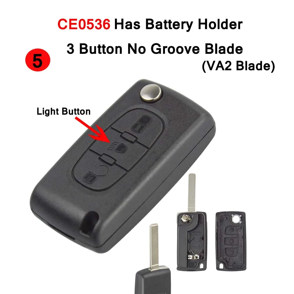 5 OkeyTech 2 3 4 кнопки дистанционного ключа автомобиля для peugeot 207 307 308 407 Citroen C2 C3 C4 C5 флип ключ чехол в виде ракушки CE0523 CE0536 HU83 VA2 - Цвет: 5