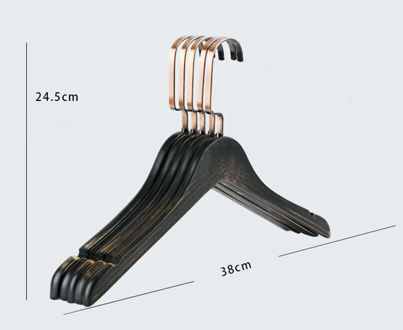 Hanger for lady size 12 шт./лот, модная одежда из черного дерева, вешалка для одежды, пальто, рубашки с u-образными насечками, полированная старинная вешалка - Цвет: Hanger for lady size