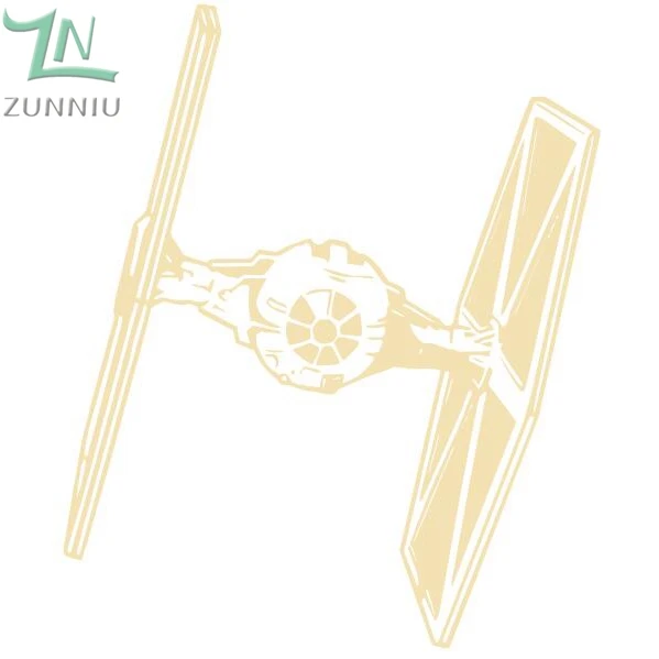 D270 Звездные войны TIE FIGHTER настенная художественная виниловая наклейка комната съемная наклейка фильм трафарет настенный плакат фотообои с космическим кораблем Декор детской комнаты - Цвет: Brimstone Yellow