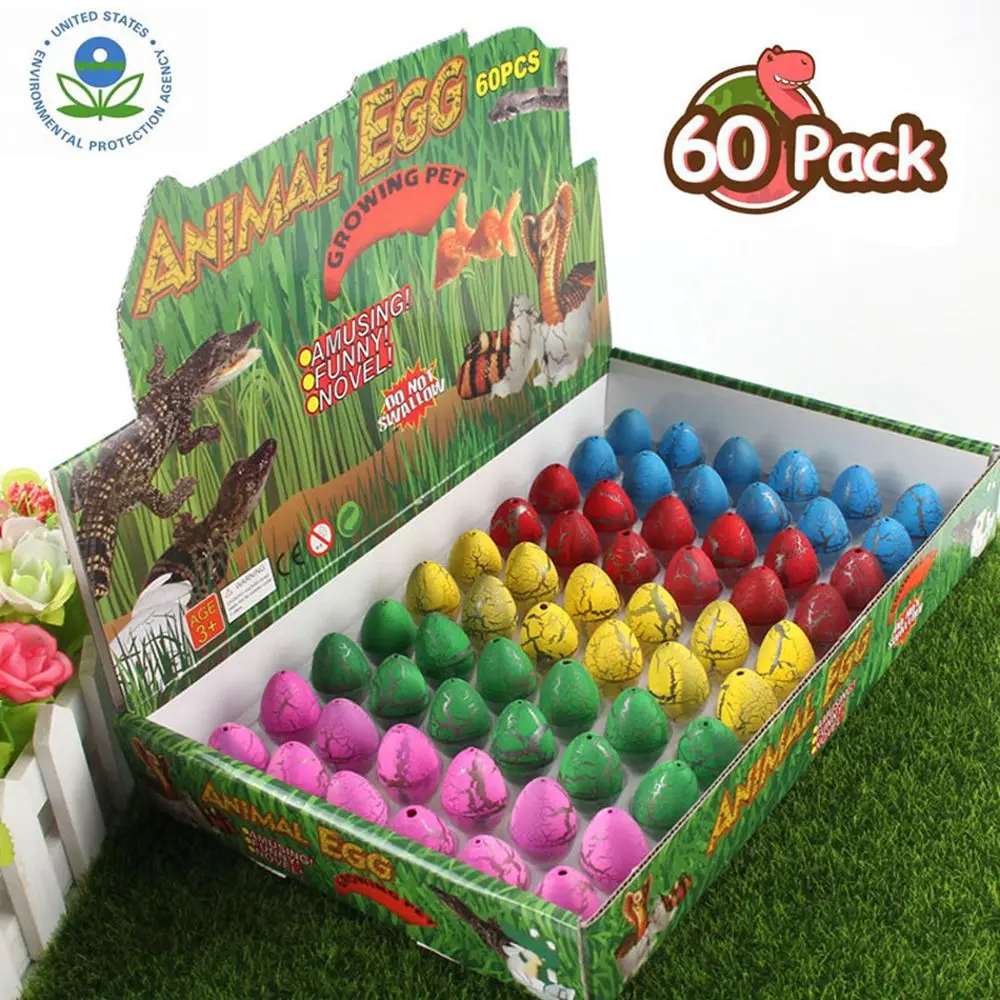 Small color crack 60 шт. милые Волшебные высиживание и выращивание динозавра яйца игрушки пропитанные водой динозавр яйца игрушки для детей Обучающие Развивающие игрушки подарки - Цвет: Small color crack