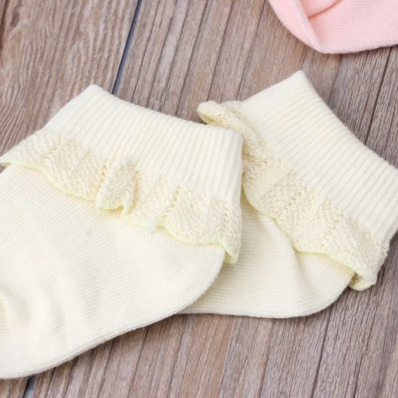 

5 Pairs/lot Cute Baby Girl Cotton Ruffle Socks Newborn Breathable Princess Lace Short Sock Lot for Baby Girls Clothing