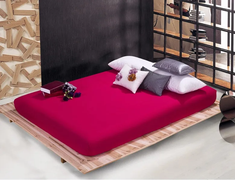 rose Простыня на резинке 160x200 см, 17 однотонных цветов, постельное белье, покрывало, Полиэстер, Хлопок, наматрасник 22 - Цвет: rose