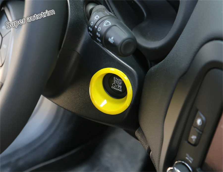 Lapetus Start Stop Engine Push Button Frame Key Ring Cover Trim Accessories Interior For Jeep Compass 2017 - 2020 ABS | Автомобили и