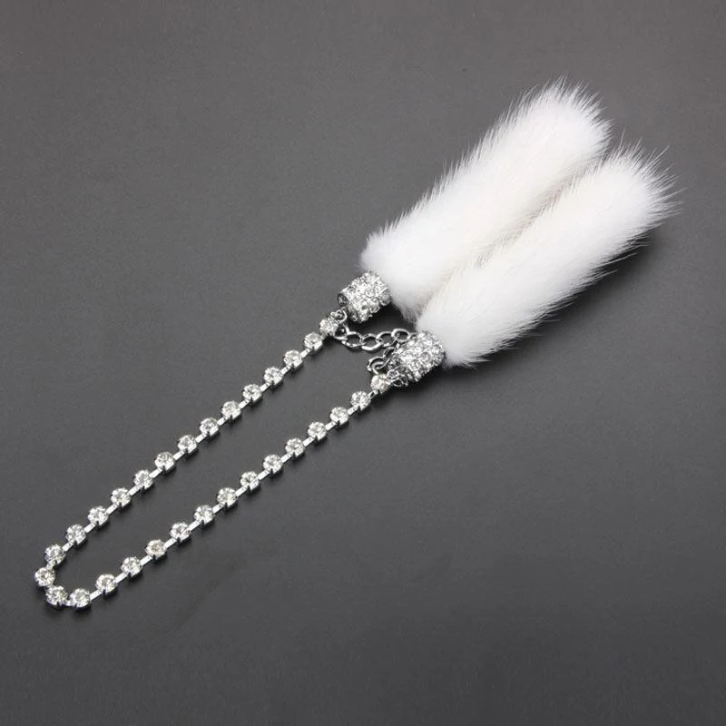 Алмазная корона автомобиля зеркало заднего вида норковые волосы милые Стразы