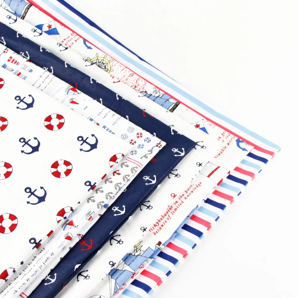 Морская ткань для постельного белья с принтом 6 шт. 50x50 см хлопковый комплект