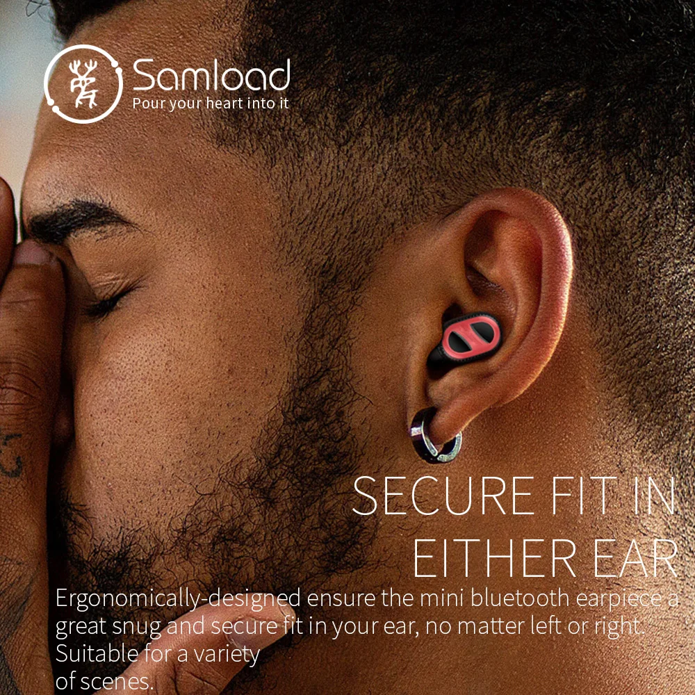 Samload Bluetooth гарнитура 2 шт. сменный аккумулятор драйвер громкой связи беспроводной наушник с шумоподавлением микрофон и зарядное устройство чехол