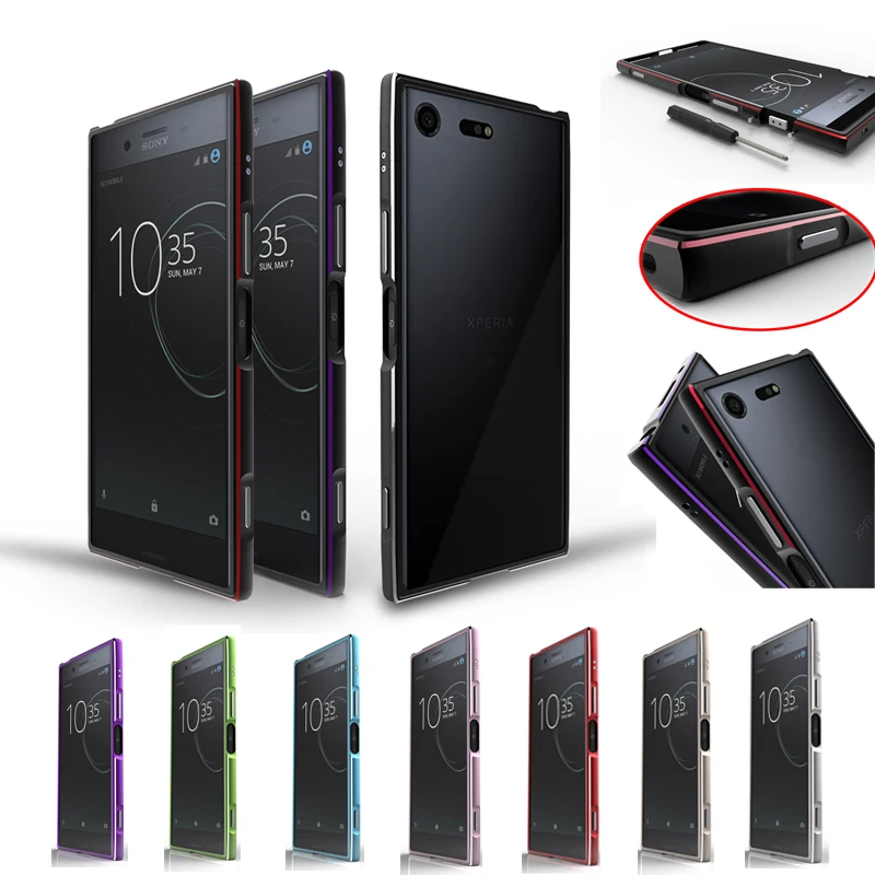 

For Sony Xperia XZ Premium G8142 G8141 Case Glitter Metal Bumper Case Cover for Sony Xperia XZ Premium Ultra Thin Aluminum Cover