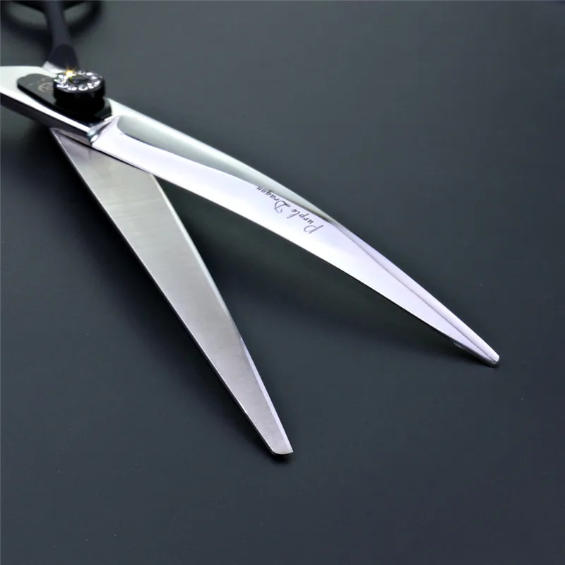 Purple Dragon High Quality 7.5 inch Professional Pet Scissors for Dog Grooming Black Curved Right Left Hand Hair Clippers | Красота и