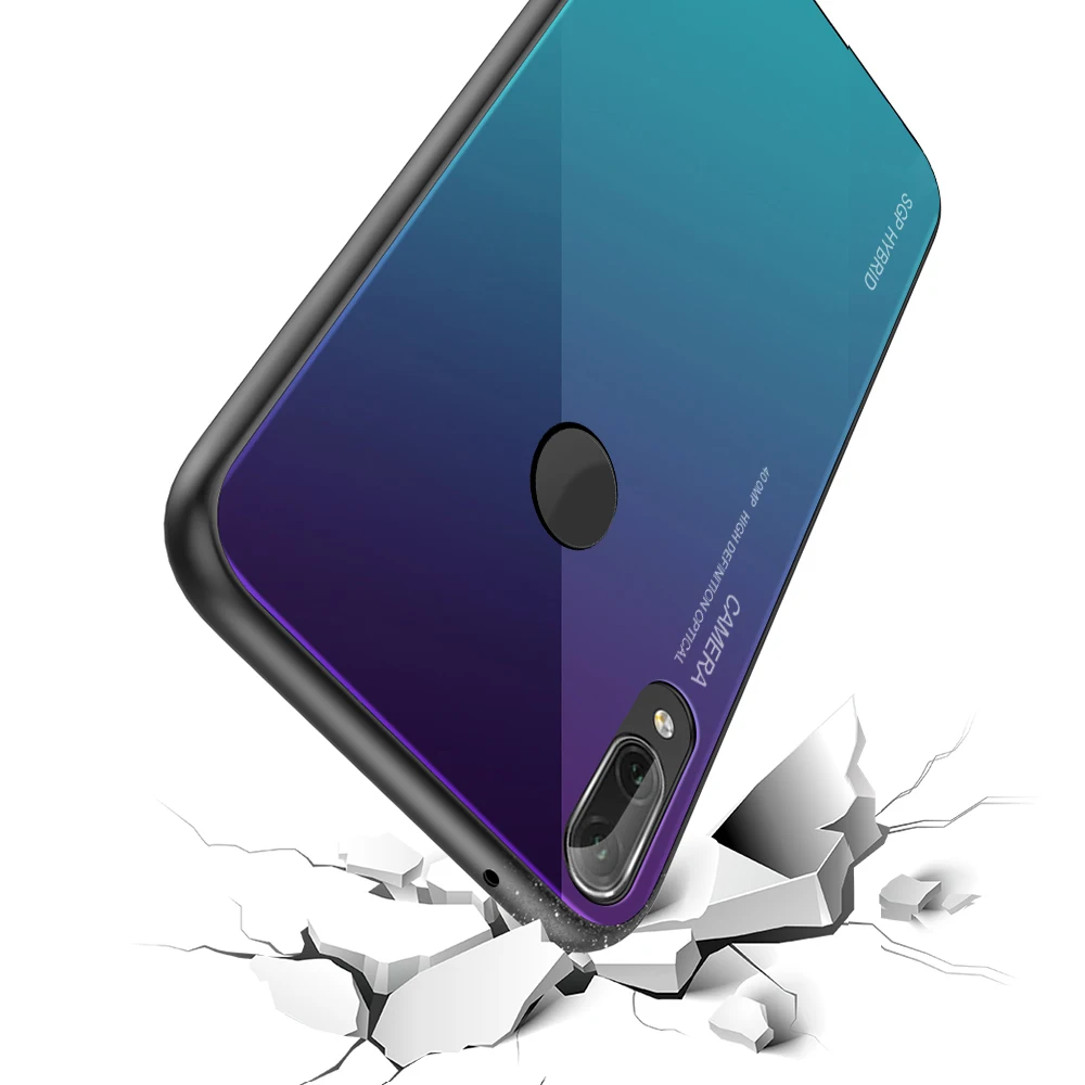 Градиентное закаленное стекло для huawei P20 Lite Pro Чехол телефона Mate20 P10 Plus Nova3 note10 P smart
