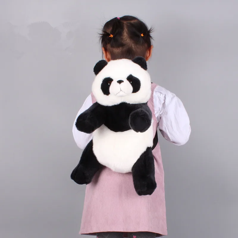 1 шт. Большие размеры 35 45 см Черный и белый панда Плюшевый Рюкзак Kawaii Рюкзаки с
