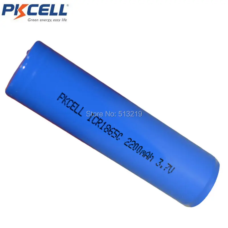 10 шт. PKCELL 18650 3 7 v литиевые батареи литий ионная аккумуляторная батарея ICR 2200mah