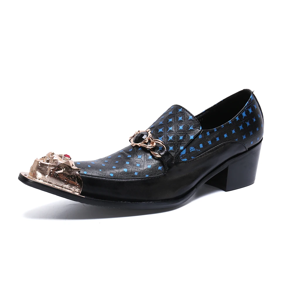 Мужские летние туфли дышащие с железным носком на среднем каблуке | Обувь