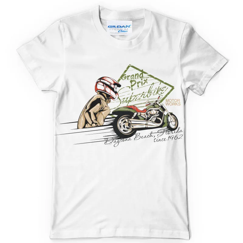 

2019 Brand T Shirt Men Cheap Sale Pre-cotton T Shirts for men's Super Biker Rider 84 l10 T shirt white tees casual Tee shirts