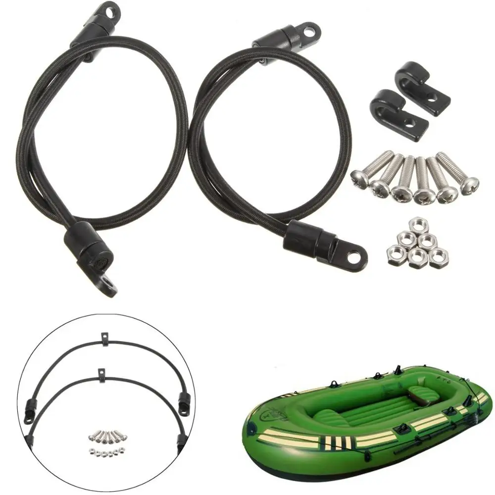 ГОРЯЧАЯ 2 шт. Черный Морские Рыбацкая Лодка Каяк Bungee Cord Весло Держатель Проволоки