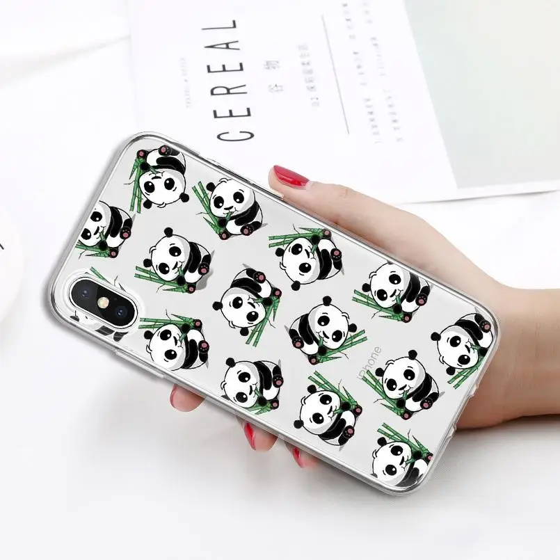 3D милый мини панда прозрачный мягкий ТПУ чехол для телефона Samsung Galaxy S8 S9 A3 A5 2017 Plus A8