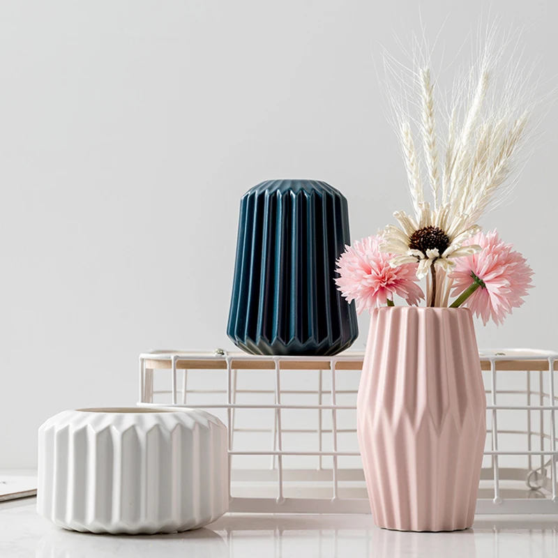 Керамическая ваза в скандинавском стиле Геометрическая для оригами настольная