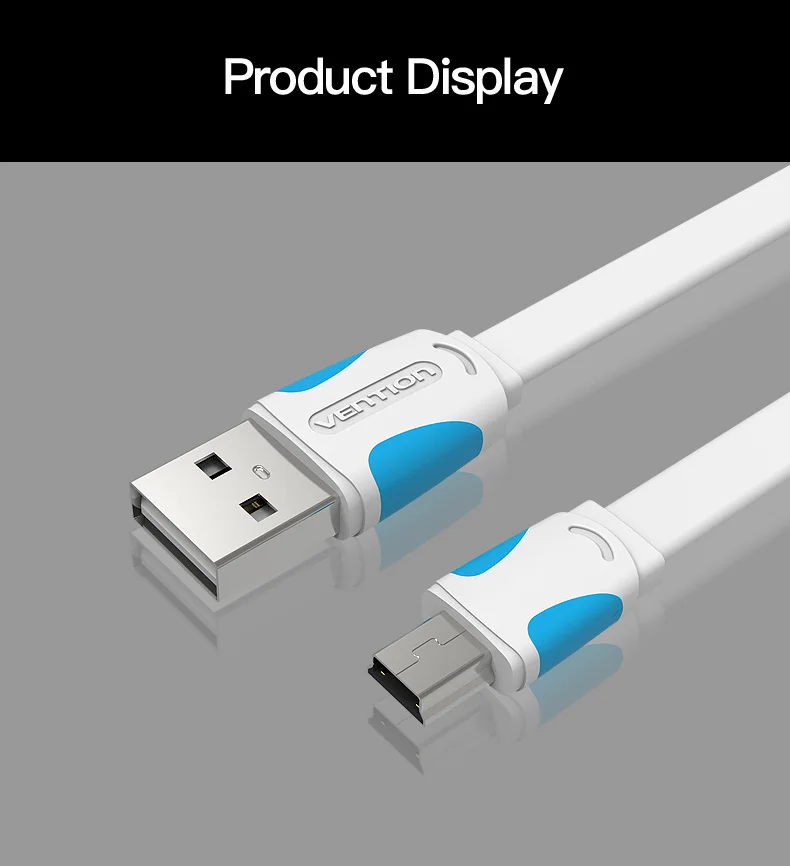 Vention Mini USB кабель 0,25 м 0,5 м 1 м 1,5 м 2 м для синхронизации данных USB Зарядное устройство кабель для MP3 MP4 плеер gps Камера мобильный телефон Mini USB
