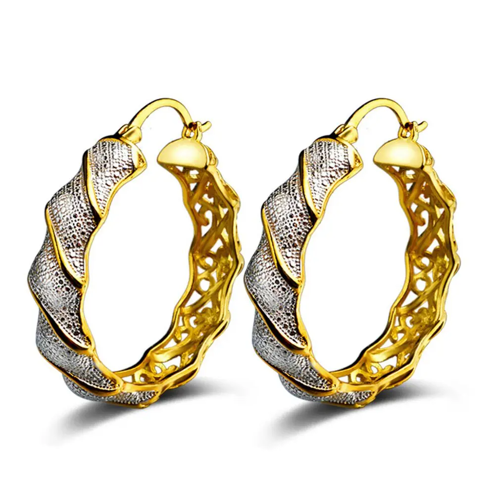 

Thick Big Circle Earrings 2-color Gold Filled Womens Hoop Earrings Newest Style