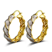 thick big circle earrings 2 color gold filled womens hoop earrings newest style