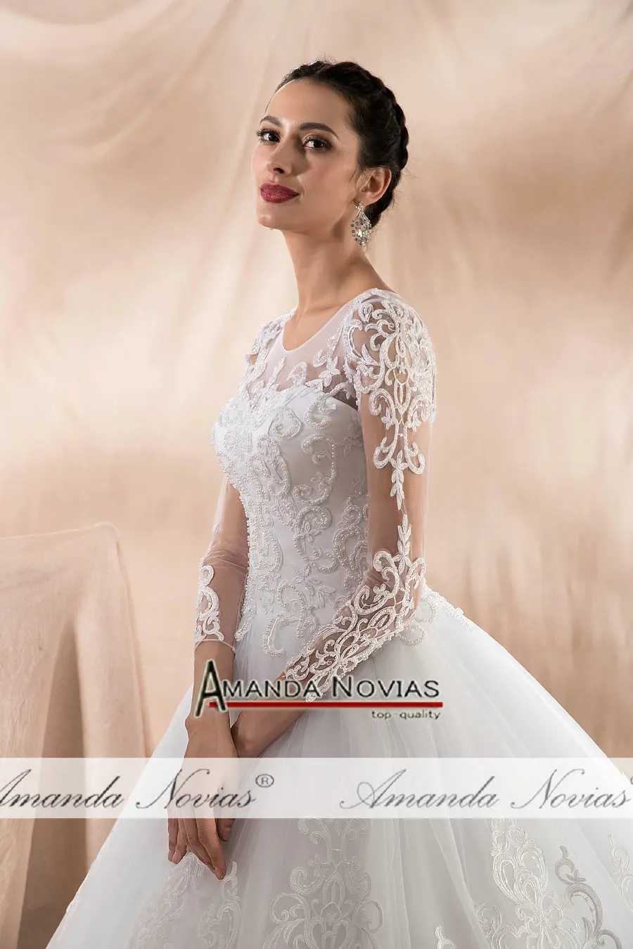 Аманда Novias Милое Свадебное платье с жемчугом новое платье невесты vestidos de noiva