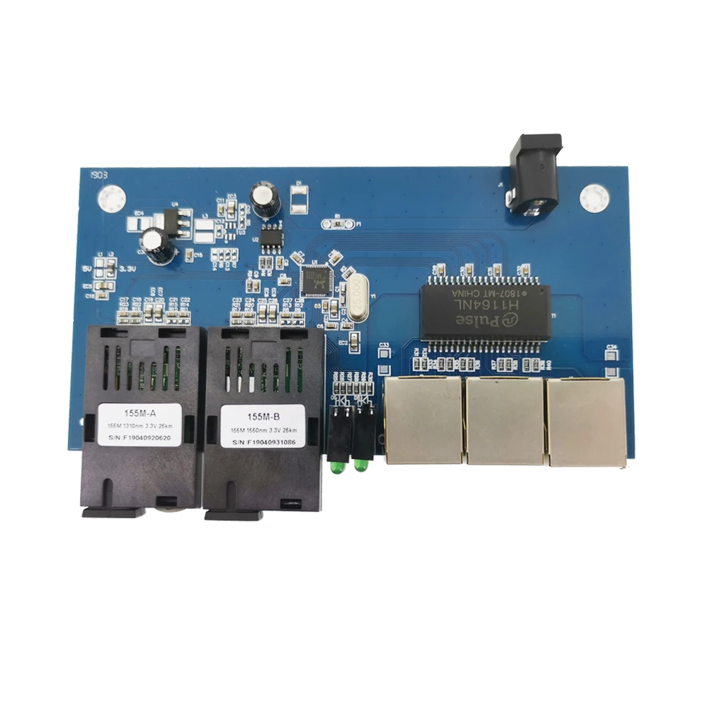 6 шт. 2F3E 10/100 м Ethernet коммутатор 2 оптоволоконный порт SC 25 км UTP RJ45 Быстрый Erhetnet