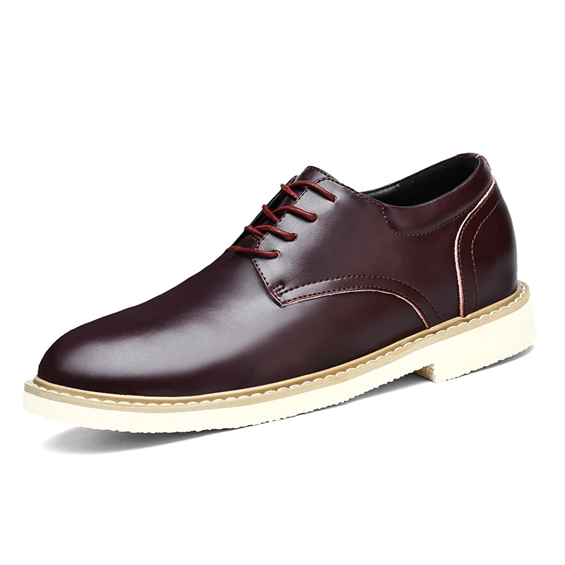 YEINSHAARS Men Elevator Shoes New Arrival Lace Up Hidden Heel Casual Genuine Leather Loafers Comfortable Height Increase | Обувь