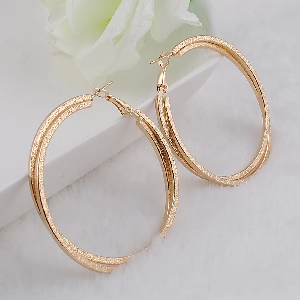 Экстравагантные двойные круглые плоские блестящие серьги-кольца популярные