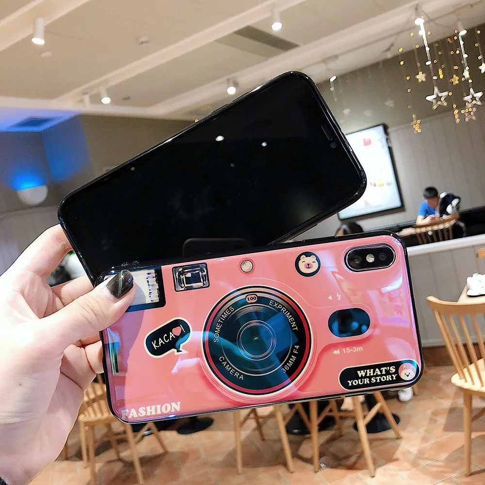 Чехол для телефона KISSCASE Blue-ray Camera Iphone 7 8 6s Plus милый мягкий силиконовый чехол камеры
