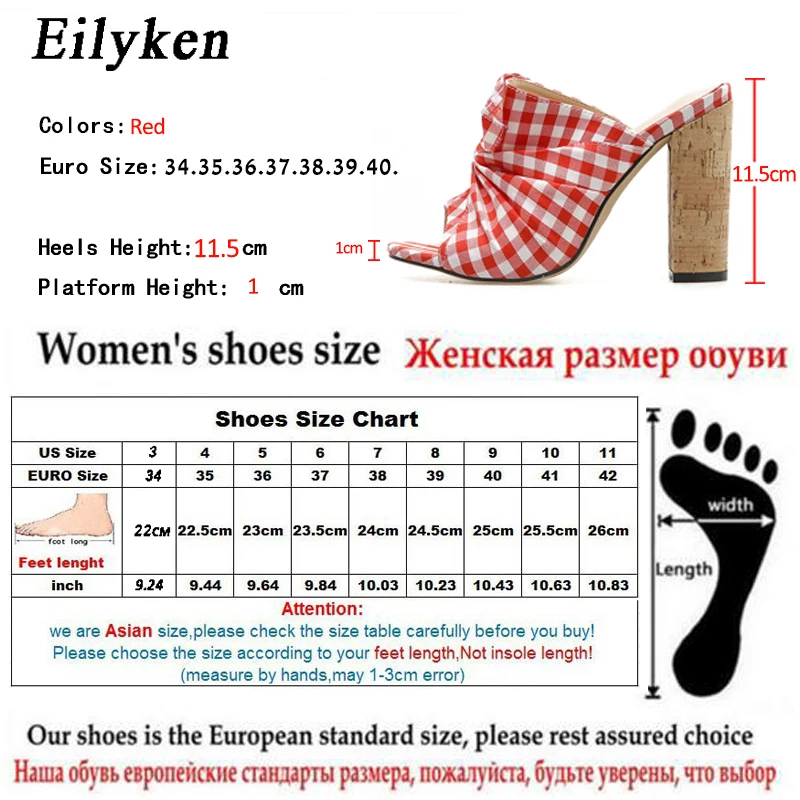 Eilyken/Коллекция 2021 года Модные женские шлепанцы Босоножки в шотландском стиле на