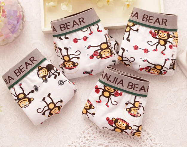 4 шт./Лот хлопковые трусы-боксеры для мальчиков |