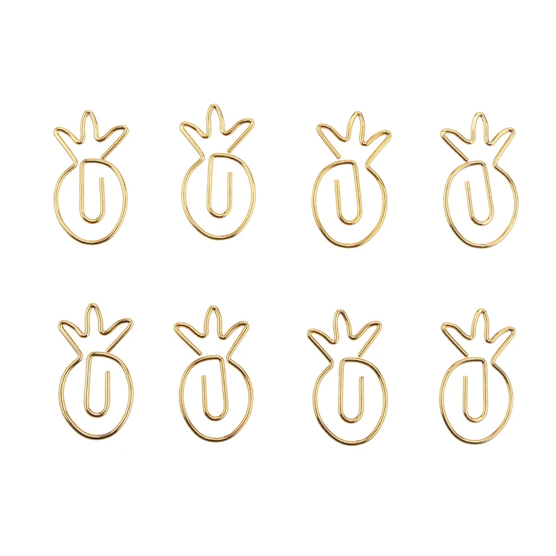 Зажим для бумаги в виде ананаса Золотые зажимы особой формы Золотой декор офиса